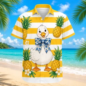 Alternative view of Mama Goose Pineapple Hawaiian Shirt