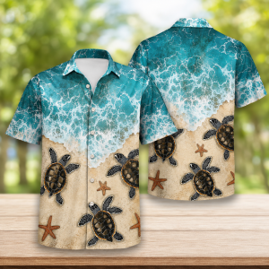 Beach Turtle Starfish Hawaiian Shirt