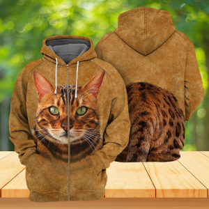 Bengal Cat All Over Hoodie