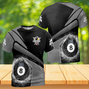Custom Name 8 Balls Billiard Grunge Men's 3D T-shirt