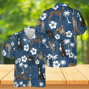 Floral Greyhound Hawaiian Shirt