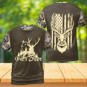 Personalized Only Deer Camouflage Pattern Men's T-shirt