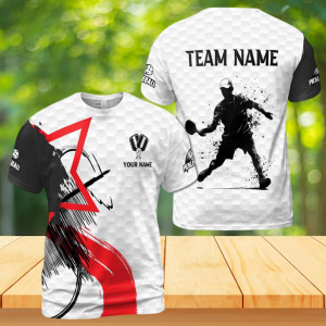 Personalized Name Team Silhouette Plays Pickleball Men's T-Shirt