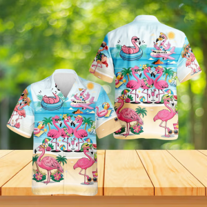 Tropical Flamingo Hawaiian Shirt - Funny Beach Vacation Aloha Shirt