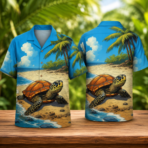 Tropical Beach Turtle Hawaiian Shirt